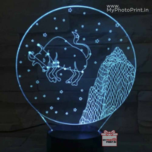 Taurus Zodiac Sign Acrylic 3D illusion LED Lamp with Color Changing Led and Remote#1505