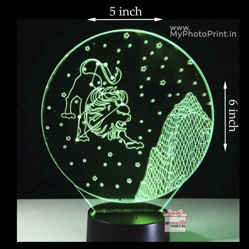 Leo Zodiac Sign Acrylic 3D illusion LED Lamp with Color Changing Led and Remote#1508