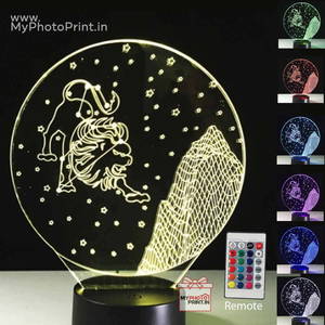 Leo Zodiac Sign Acrylic 3D illusion LED Lamp with Color Changing Led and Remote#1508