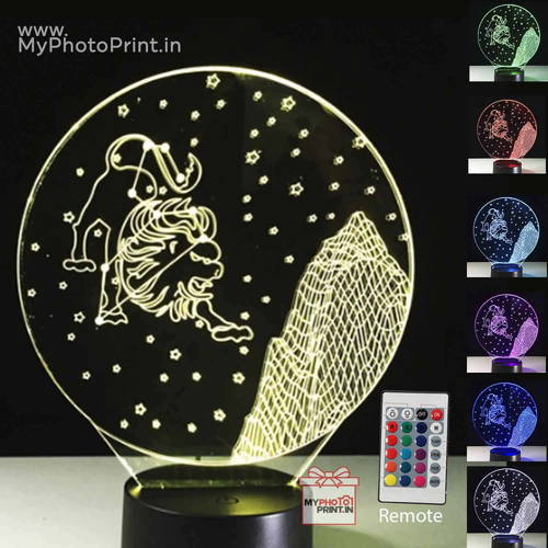 Leo Zodiac Sign Acrylic 3D illusion LED Lamp with Color Changing Led and Remote#1508