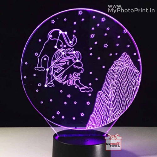 Leo Zodiac Sign Acrylic 3D illusion LED Lamp with Color Changing Led and Remote#1508