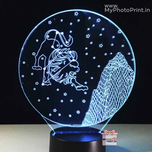 Leo Zodiac Sign Acrylic 3D illusion LED Lamp with Color Changing Led and Remote#1508