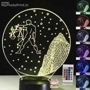 Libra Zodiac Sign Acrylic 3D illusion LED Lamp with Color Changing Led and Remote#1509