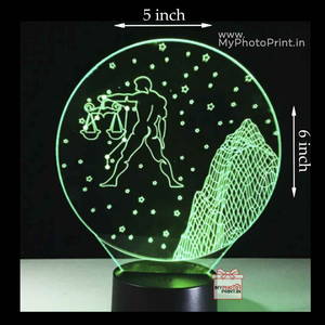 Libra Zodiac Sign Acrylic 3D illusion LED Lamp with Color Changing Led and Remote#1509