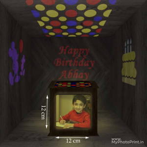 Customized Birthday Photo Shadow Box with Multicolour Electric Night Lamp Choose Occasion > We Call You After Order Also