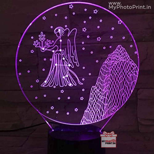 Virgo Zodiac Sign Acrylic 3D illusion LED Lamp with Color Changing Led and Remote#1512