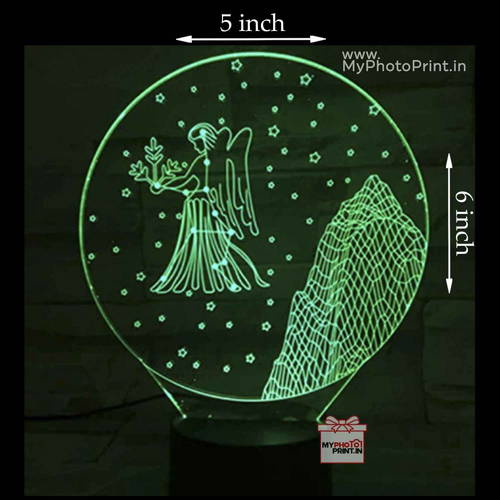 Virgo Zodiac Sign Acrylic 3D illusion LED Lamp with Color Changing Led and Remote#1512