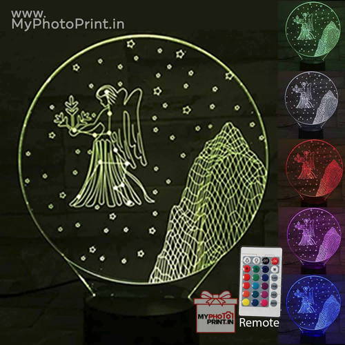 Virgo Zodiac Sign Acrylic 3D illusion LED Lamp with Color Changing Led and Remote#1512