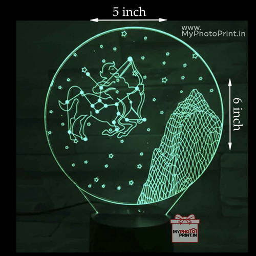 Sagittarius Zodiac Sign Acrylic 3D illusion LED Lamp with Color Changing Led and Remote#1513