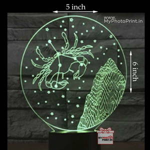 Cancer Zodiac Sign Acrylic 3D illusion LED Lamp with Color Changing Led and Remote#1514