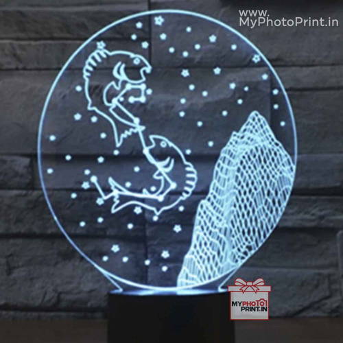 Pisces Zodiac Sign Acrylic 3D illusion LED Lamp with Color Changing Led and Remote#1515