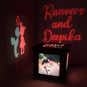 Customized Love Photo Shadow Box with Multicolour Electric Night Lamp Choose Occasion > We Call You After Order Also