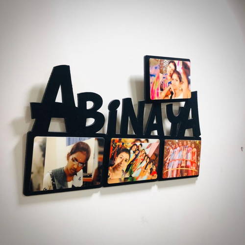 Customized Name Wooden Photo Frame/Collage 4 Photos #1408