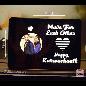 Made For Each Other Karwa Chauth Wooden Table Top 