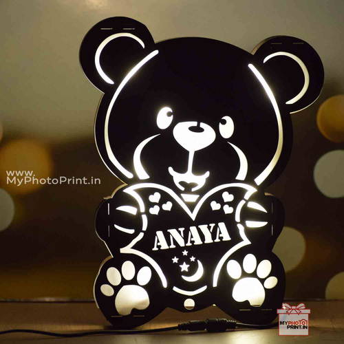 Customized Multicolor Cute Teddy Bear Name Board With Led and Remote #1573