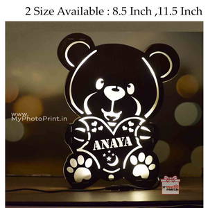 Customized Multicolor Cute Teddy Bear Name Board With Led and Remote #1573