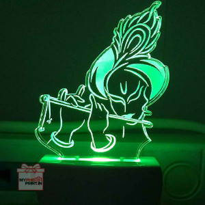 Kanha ji Plug Acrylic Night Lamp With Multicolor Lights