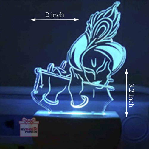 Kanha ji Plug Acrylic Night Lamp With Multicolor Lights