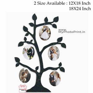 Personalized Couple Tree Wooden Photo Frame Collage 5 Photos