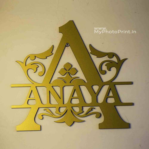 Customized A TO Z Name Metallic Golden Monogram Alphabet Letters Wall Hanging #1586