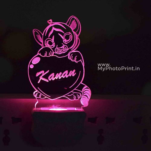 Personalized Simmba Plug Acrylic Night Lamp With Multicolor Lights #1605