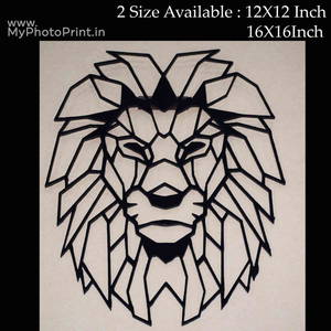 Lion Head Wooden Wall Decoration