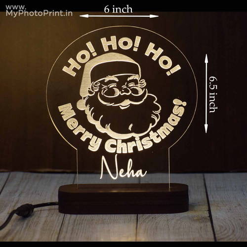 Personalized Merry Christmas Acrylic 3D illusion LED Lamp with Color Changing Led and Remote #1636