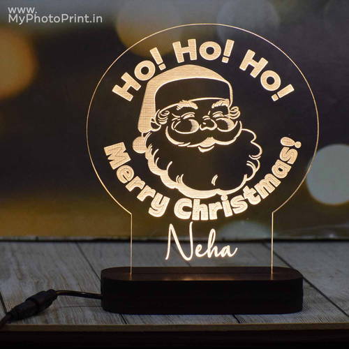 Personalized Merry Christmas Acrylic 3D illusion LED Lamp with Color Changing Led and Remote #1636