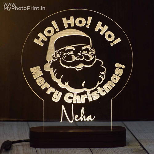 Personalized Merry Christmas Acrylic 3D illusion LED Lamp with Color Changing Led and Remote #1636