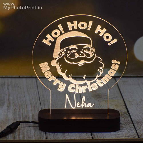 Personalized Merry Christmas Acrylic 3D illusion LED Lamp with Color Changing Led and Remote #1636