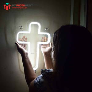 Jesus Christ Cross Neon Light Sign Decorative Lights Wall Decor 