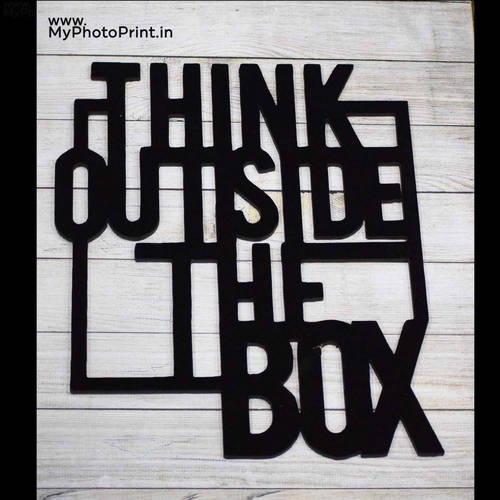 Think OutSide The Box Wooden Wall Decoration