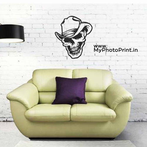 Smiley Skull Head  Wooden Wall Decoration