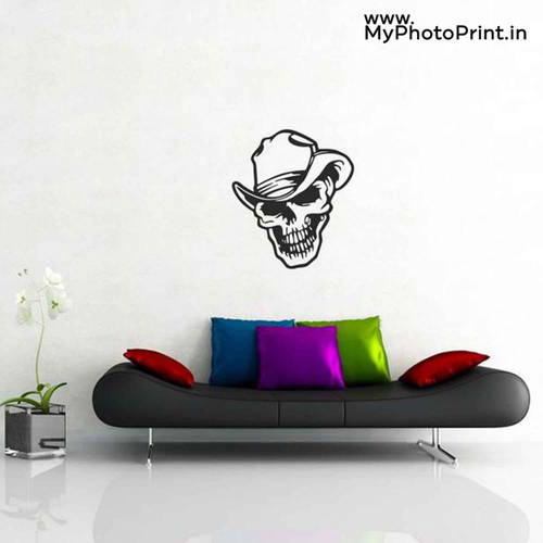 Smiley Skull Head  Wooden Wall Decoration