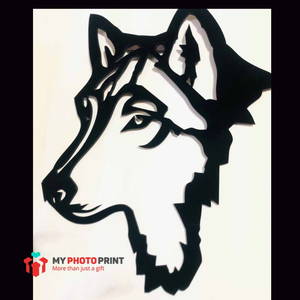 Wolf Head Wooden Wall Decoration