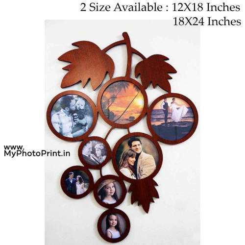 Personalized Tree Wooden Photo Frame Collage 8 Photos