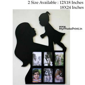 Mother Daughter Wooden Photo Frame Collage 6 Photos